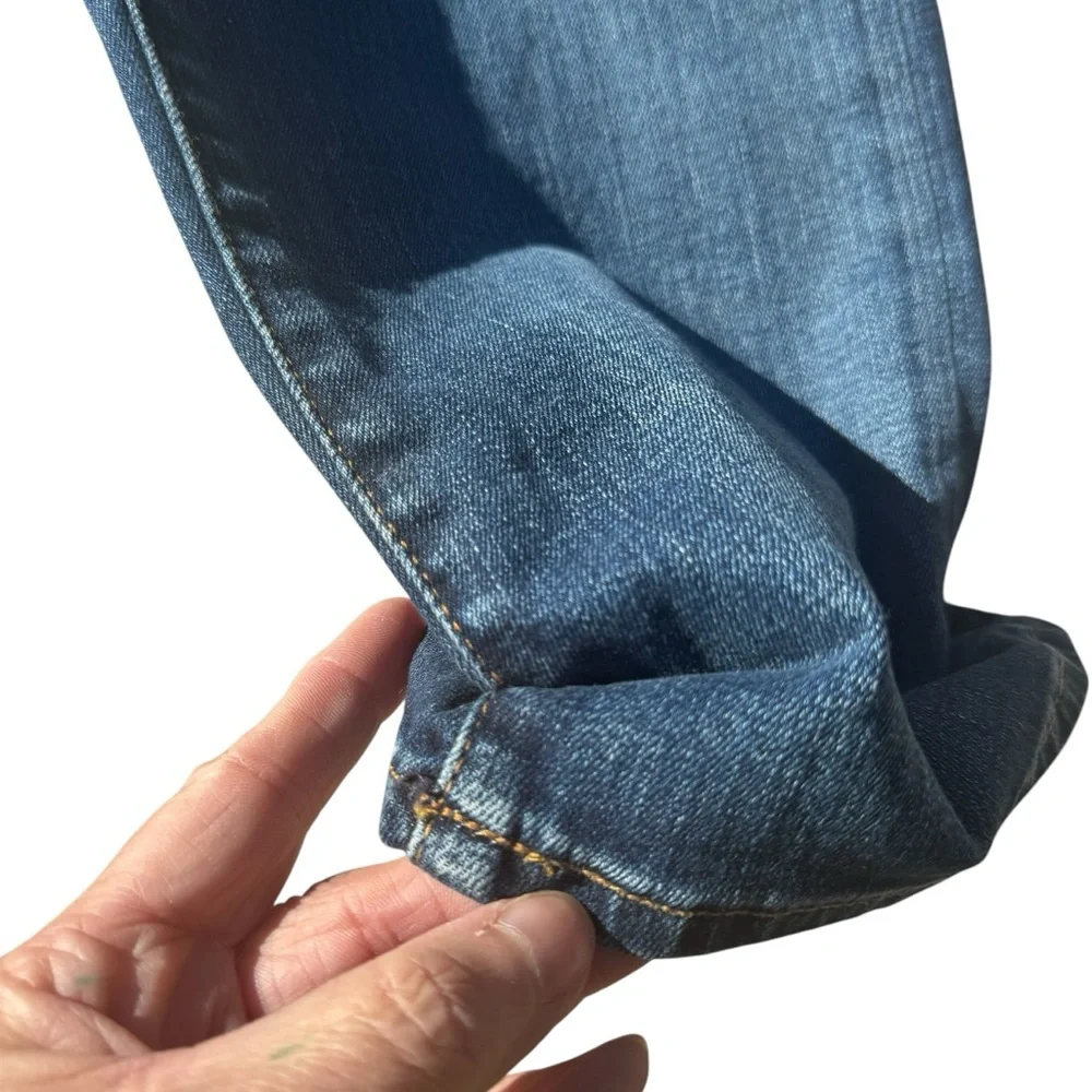 🩳 Hudson Amelia Rolled Cuffed Knee Mid-Rise Indigo Denim Bermuda Shorts Sz 26 - Picture 12 of 15